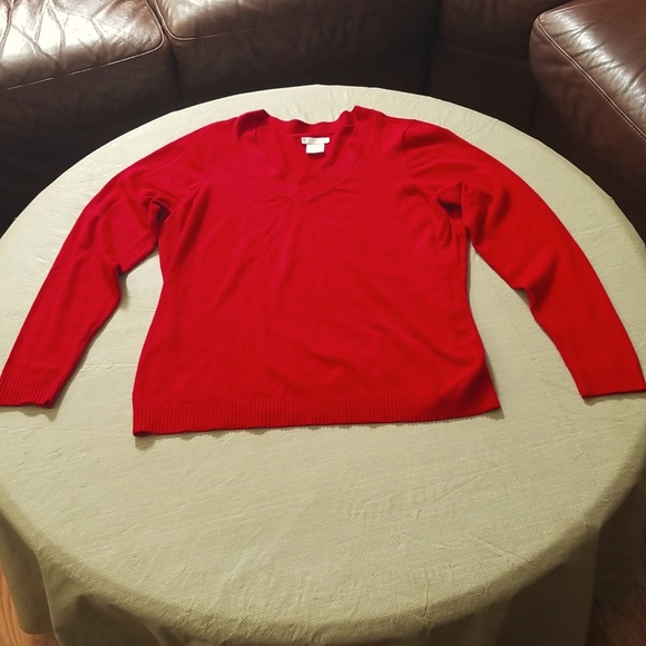 Worthington XL Red V-Neck Sweater - Picture 1 of 5
